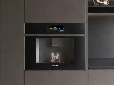 Modern Kitchen Interior Design With Built in Daily Use Electrical Appliances 3d model