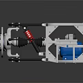Mechanical Device With Metal Frame Red Springs And Blue Motor Components