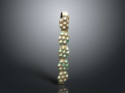 Elegant Gold Bracelet With Multiple Rows Of Pearl And Colorful Gemstone Beads 3d model
