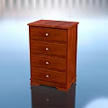 Classic Wooden Chest of Drawers With Five Drawers and Metal Handles