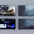Smart TV Screens Displaying Streaming Content And Modern Display Design 3d model