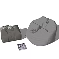 Comfortable Gray Bean Bag Chair with Striped Cushion for Home Relaxation