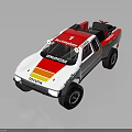 Toyota Off Road Rally Truck White Pink Yellow Stripes Number 1 Open Top Large Tires