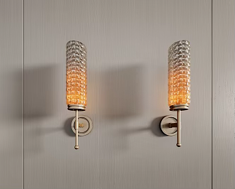 Modern glass wall lamp crystal wall lamp metal wall lamp combination 3d model