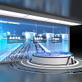 Modern Hi-Tech Exhibition Hall With Product Experience Round Platform And Corporate Information
