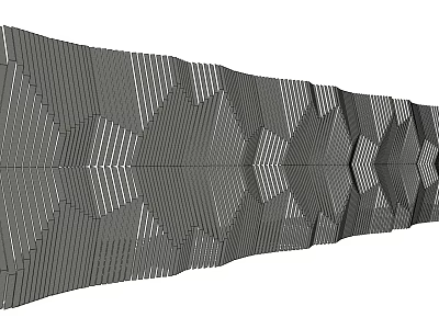 Modern Decorative Wall With Geometric Patterns Striped Panels And Textured Design 3d model