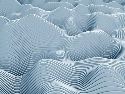 Modern Background Wall With Wavy Light Blue 3D Linear Texture Design 3d model