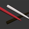 Three Colored Candle Lamps in Red White Black on Black Surface with Reflection