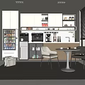 Modern Cream Tea Room Tea Break Room Self-service Vending Machine Vending Machine Negotiation Table and Chair Combination 3d model