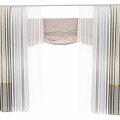 Elegant Light Gray Flowy Linen Curtains With Golden Trim For Window Decoration