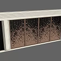 Modern Feature Wall Design With Brown Panels And Black Dot Patterns In Light Frame 3d model