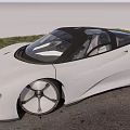 Silver Sports Car With Sleek Design Black Roof And Unique Wheel In Outdoor Setting
