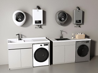 Laundry Trough Washing Machine Laundry Pool Water Heater Wall Mounted Washing Machine Mini Washing Machine Laundry Desk 3d model