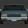 Light Blue Classic Sedan With Chrome Grille Bumper And Sleek Retro Design Reflection