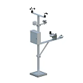 Environmental Monitoring Equipment With Metal Stand Square Enclosure Sensors Cameras And Antennas
