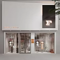 Modern Fashion Clothing Storefront With F Logo Glass Doors And Window Mannequins