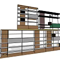 Modern Multi Tiered Bookcase Design With Wood Metal Frame Open Various Height Shelves