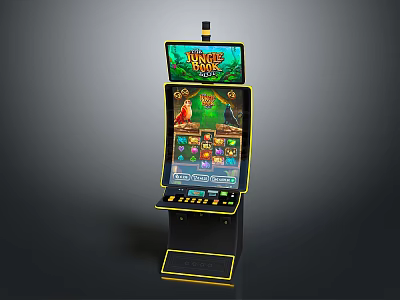 High Performance Gaming Desktop Computer With Jungle King Theme And Yellow Accent Design 3d model