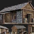 Traditional Ancient Architecture With Thatched Roof Stone Walls And Wooden Interior Structure