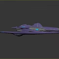 Sleek Purple Sci Fi Vehicle With Blue Lights And Futuristic Design
