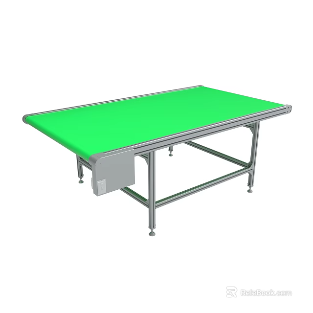 Industrial Green Tabletop Workbench With Metal Frame And Sturdy Legs 3d model