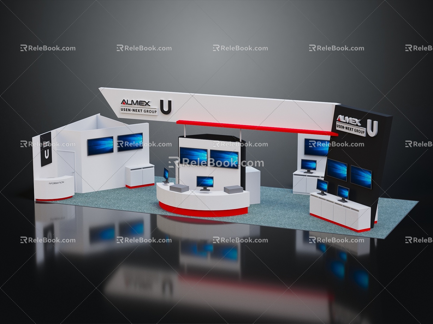 Modern Exhibition Computer Exhibition Hall Computer Business Hall Computer Peripherals 3d model