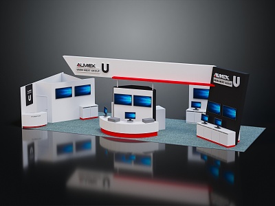 Modern Exhibition Computer Exhibition Hall Computer Business Hall Computer Peripherals 3d model