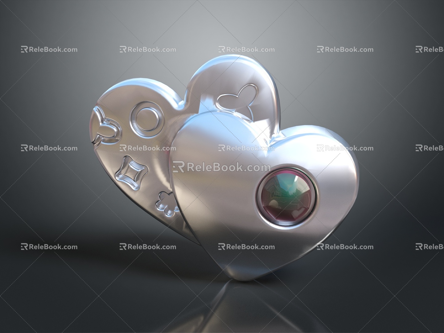 Modern monitor monitoring head heart-shaped camera security monitoring 3d model