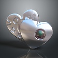 Modern monitor monitoring head heart-shaped camera security monitoring 3d model