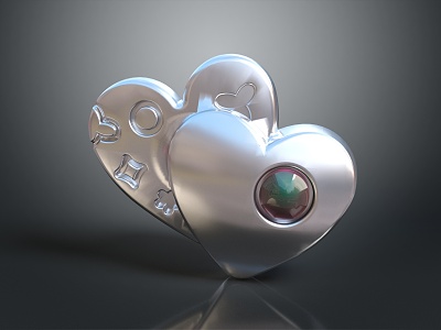 Modern monitoring head heart-shaped camera security monitoring 3d model