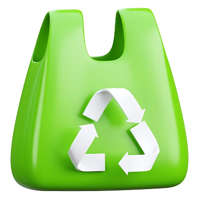 Eco Friendly Green Recycle Bin For Household Use With White Recycle Symbol 3d model