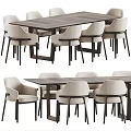 Dining table and chair combination 3d model