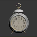 Silver Metal Alarm Clock with Bell and Round Dial Stand Design for Home Use
