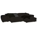 Stylish Sectional Sofa With Modular Design And Comfortable Black Fabric Seats 3d model