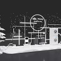 Panasonic Home Appliances Display Scene With Decorative Trees Snowflakes And Lighting