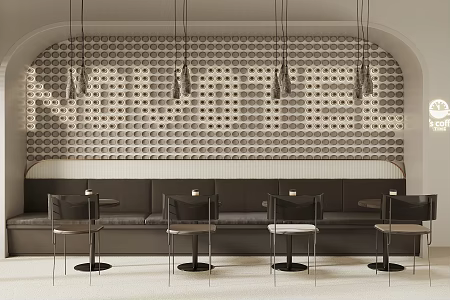 Modern Milk Tea Shop Card Seat Area Coffee Shop Card Seat Area Coffee Table and Chair Wall Card Seat Card Seat Sofa Western Restaurant Card Seat Area Glass Chandelier Restaurant Card Seat Area 3d model