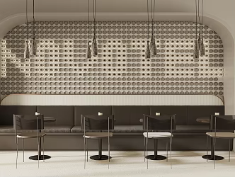Modern Milk Tea Shop Card Seat Area Coffee Shop Card Seat Area Coffee Table and Chair Wall Card Seat Card Seat Sofa Western Restaurant Card Seat Area Glass Chandelier Restaurant Card Seat Area 3d model