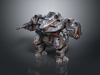 Battle Ready Sci Fi Mech Warrior With Metal Armor And Combat Weapons 3d model