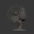 Retro Vintage Electric Table Fan With Classic Metal Grill And Antique Design