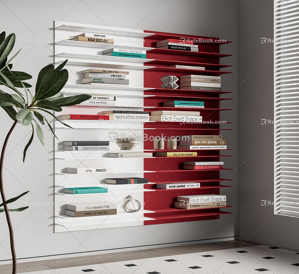 Minimalist Bookshelf 3d model