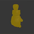 Golden Weapon Themed Pendant Shaped Like Boxing Glove With Intricate Design