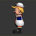 Cute Cartoon Sailor Character In Blue White Red Outfit With Blonde Hair And Outstretched Arms