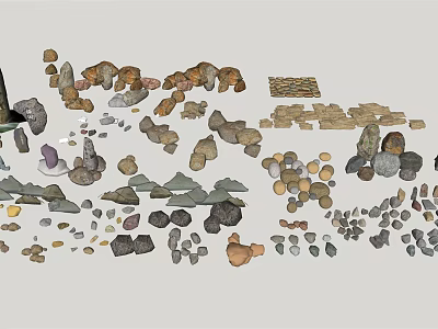 Modern stone rockery stone 3d model