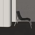Modern Gray Lounge Chair With Metal Frame In Minimalist Interior Setting