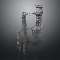 Industrial Metal Tower Structure With Platform Walkway And Control Room