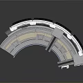 Large Arched Public Building Model With Multi Tiered Seating And Symmetrical Design