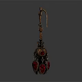 Vintage Ruby Gemstone Earrings With Ornate Metal Craft And Red Stones