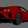 Red Sports Car Displayed On City Street