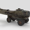 Vintage Military Green Armored Vehicle With Large Wheels And Mechanical Details