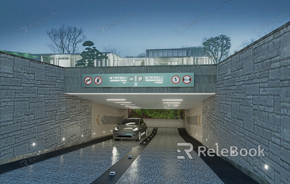 Parking Entrance Underground Parking model